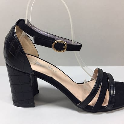 black 3 inch block heels